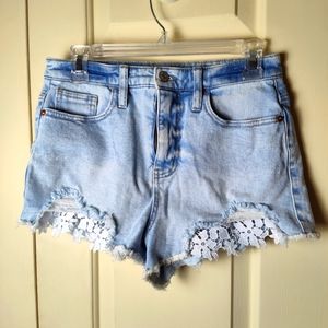 Wild Fable Lace Insert High Rise Jean Shorts